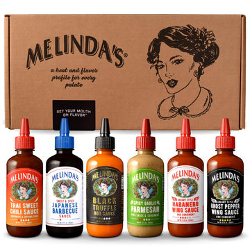 Melindas Craft Wing Sauce Gift Set - 6 Flavors, 12 oz Each, 6 Pack