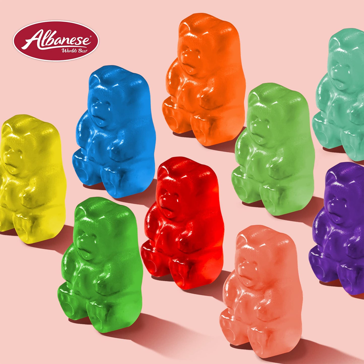 Albanese World's Best 12 Flavor Gummi Bears, 7.5oz Bag of Candy (Pack of 12), Individually Wrapped Soft & Chewy Candy Snacks, Fr