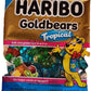 Haribo Goldbears Gummi Bears Tropical Flavors, 4oz Share Size, Pineapple, Kiwi, Passion Fruit, Paradise Punch