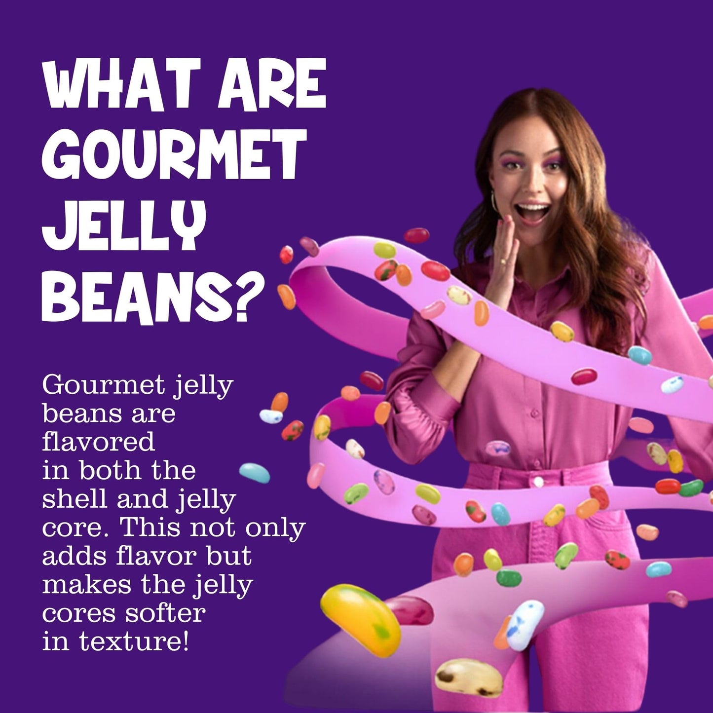The Jelly Bean Planet, Gourmet Jelly Beans Gift 25 Oz Jar - 36 Huge Natural Fruit Flavors, Seasonal, Birthday, Easter Candy, Pla