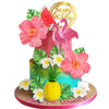 Flamingo Cake Toppers Summer Cake Decorations Pineapple And Hibiscus Flower Palm Leaf Cake Toppers For Tropical Hawaiian Beach L