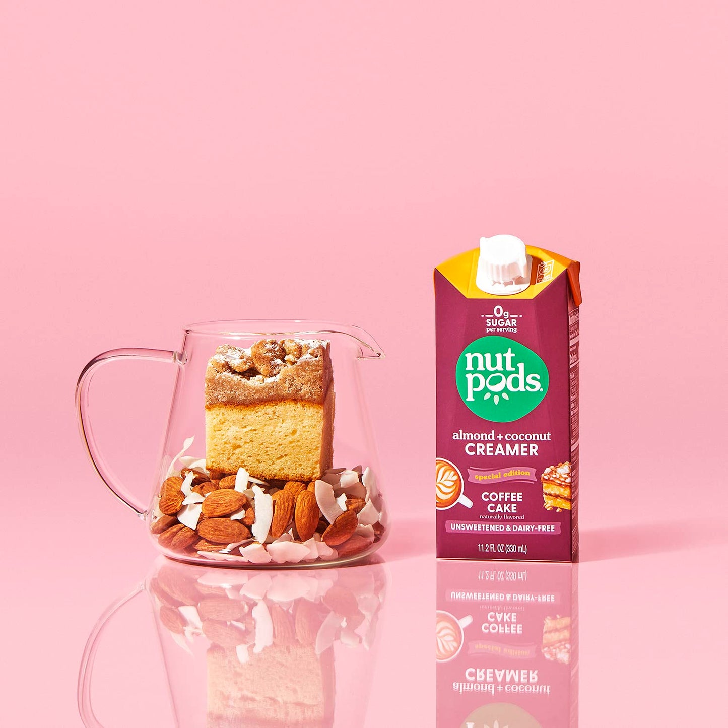 nutpods Coffee Cake Dairy-Free Creamer, Unsweetened, Vegan, 134.4 Fl Oz, Gluten Free, Keto, Whole30, Non-GMO, Kosher (12-Pack)