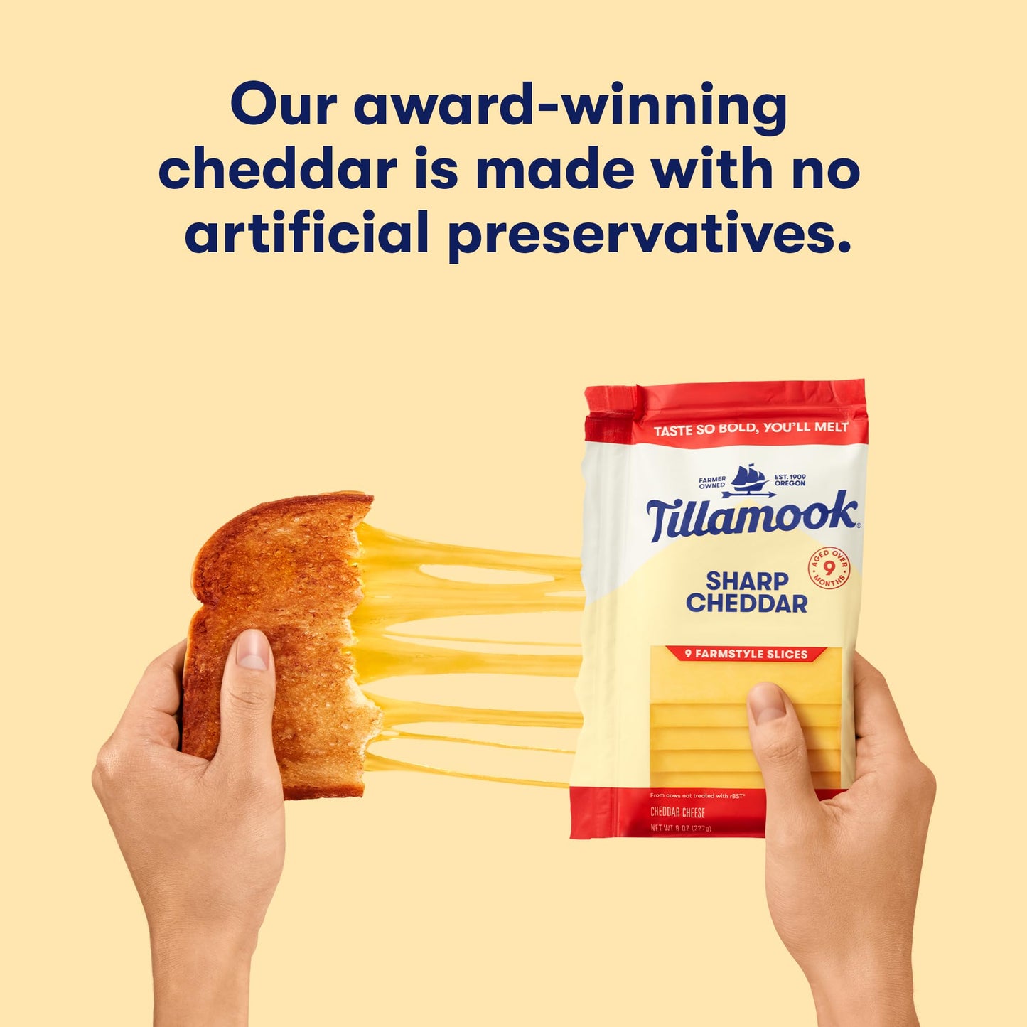 Tillamook Sharp Cheddar Cheese Slices, 8 oz (Packaging May Vary)