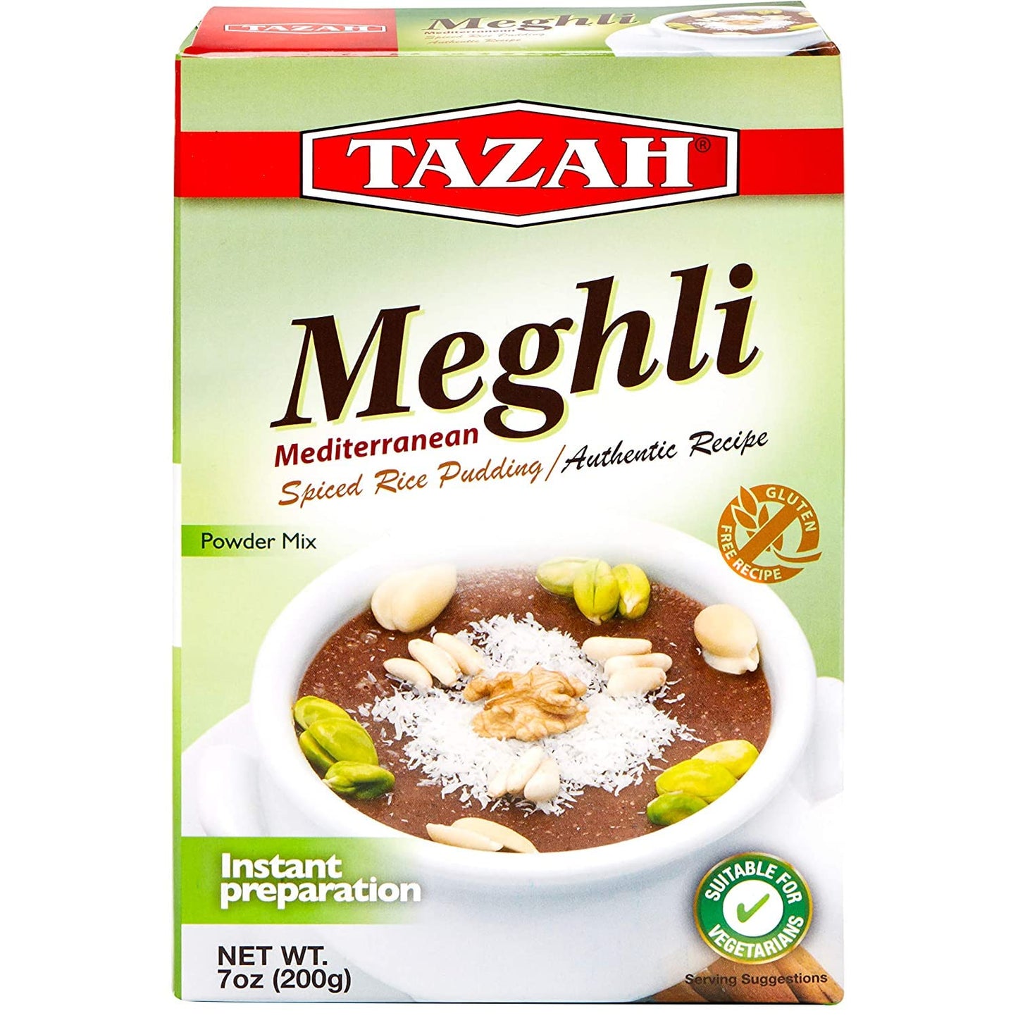 Tazah Meghli 7Oz Lebanese Spiced Rice Pudding - Gluten-Free, Vegan-Friendly, 200G Powder Mix - Authentic Taste, Quick & Easy Pre