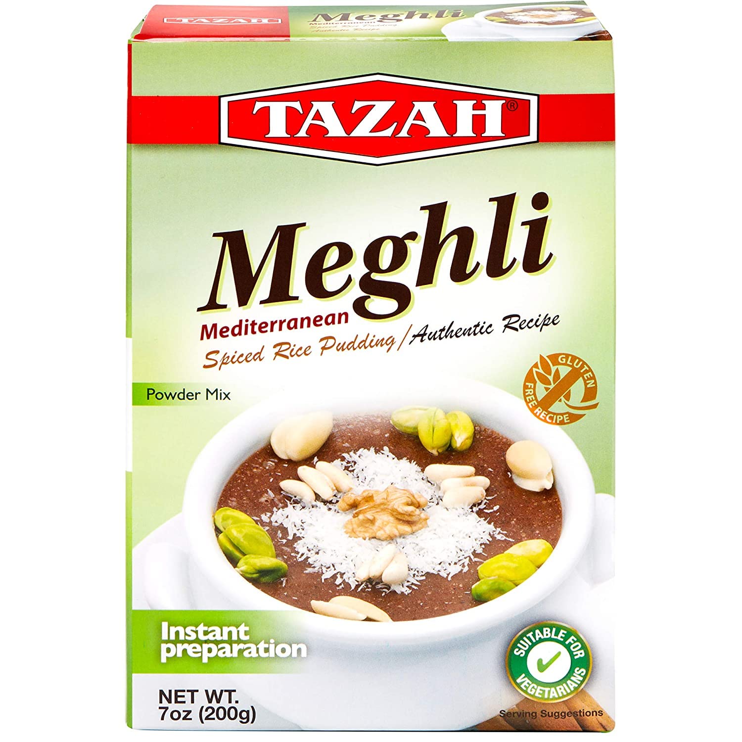 Tazah Meghli 7Oz Lebanese Spiced Rice Pudding - Gluten-Free, Vegan-Friendly, 200G Powder Mix - Authentic Taste, Quick & Easy Pre