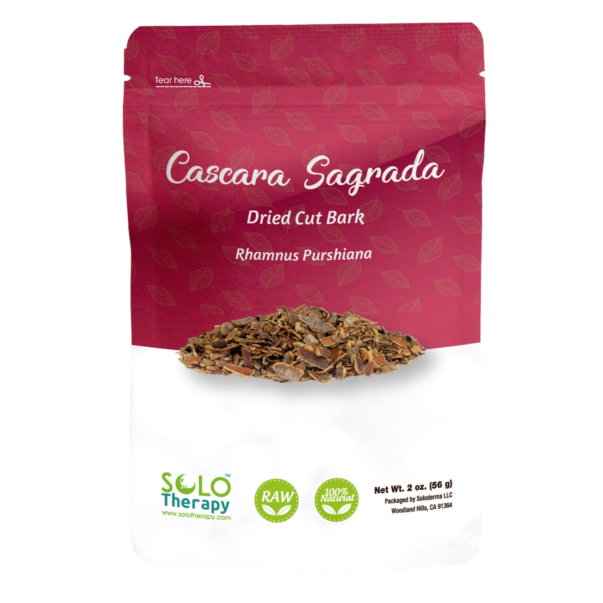 Cascara Sagrada Bark Herbal Tea - Cascara Sagrada Bark Cut - Rhamnus Purshiana Resealable Bag - 56 Grams - Premium Quality (Cascara Sagrada Bark)