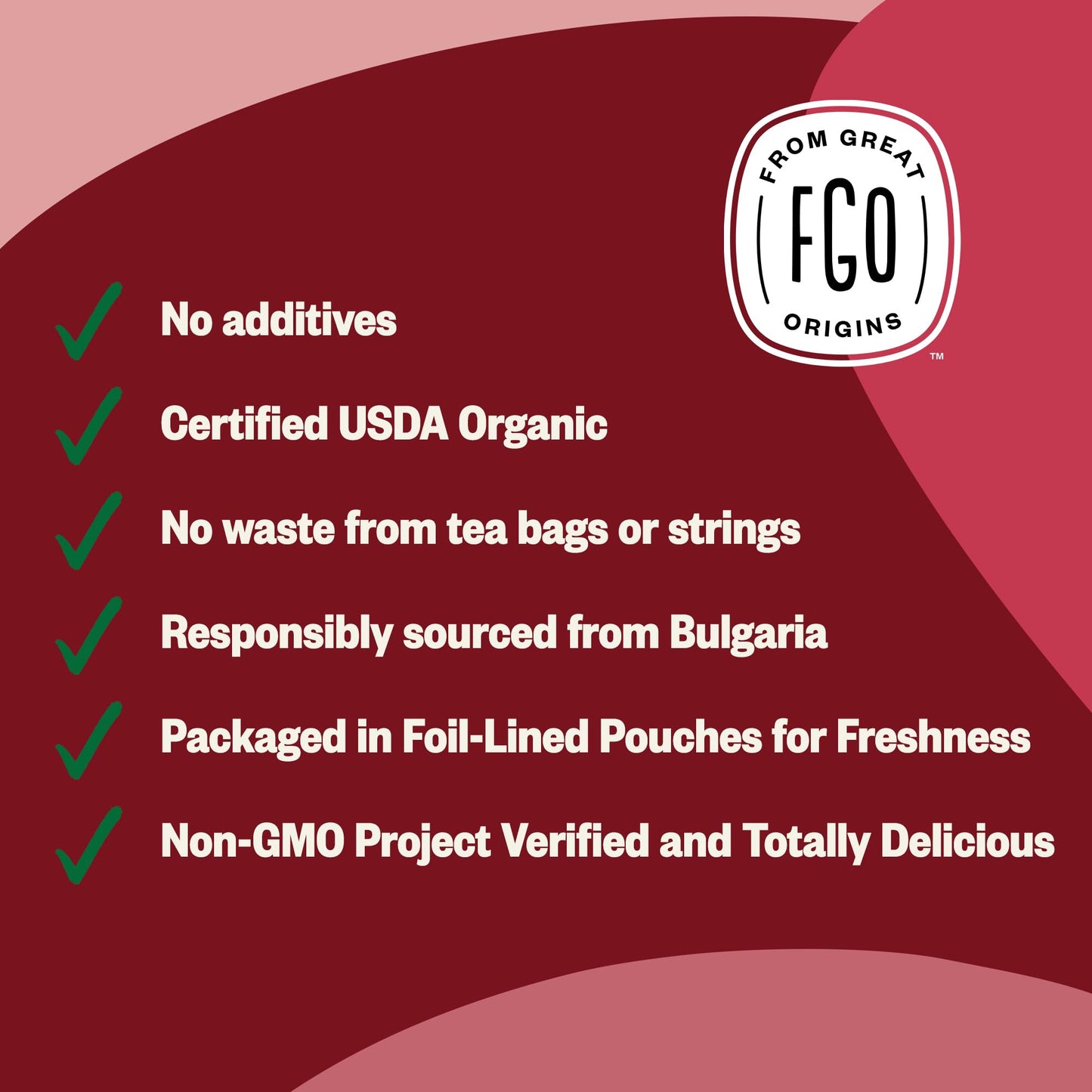 FGO Organic Red Raspberry Loose Leaf Herbal Tea, Caffeine Free, 16oz Bulk Resealable Pouch