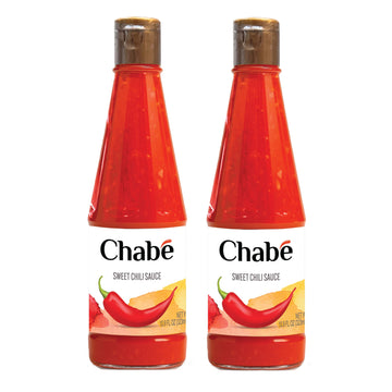 Chab   Sambal Hot Sauce | Sweet Chili Flavor | Vegan Spicy Ketchup, Sriracha, From Fresh Garlic, Gluten-free, 10.9 Fl Oz (Pack o