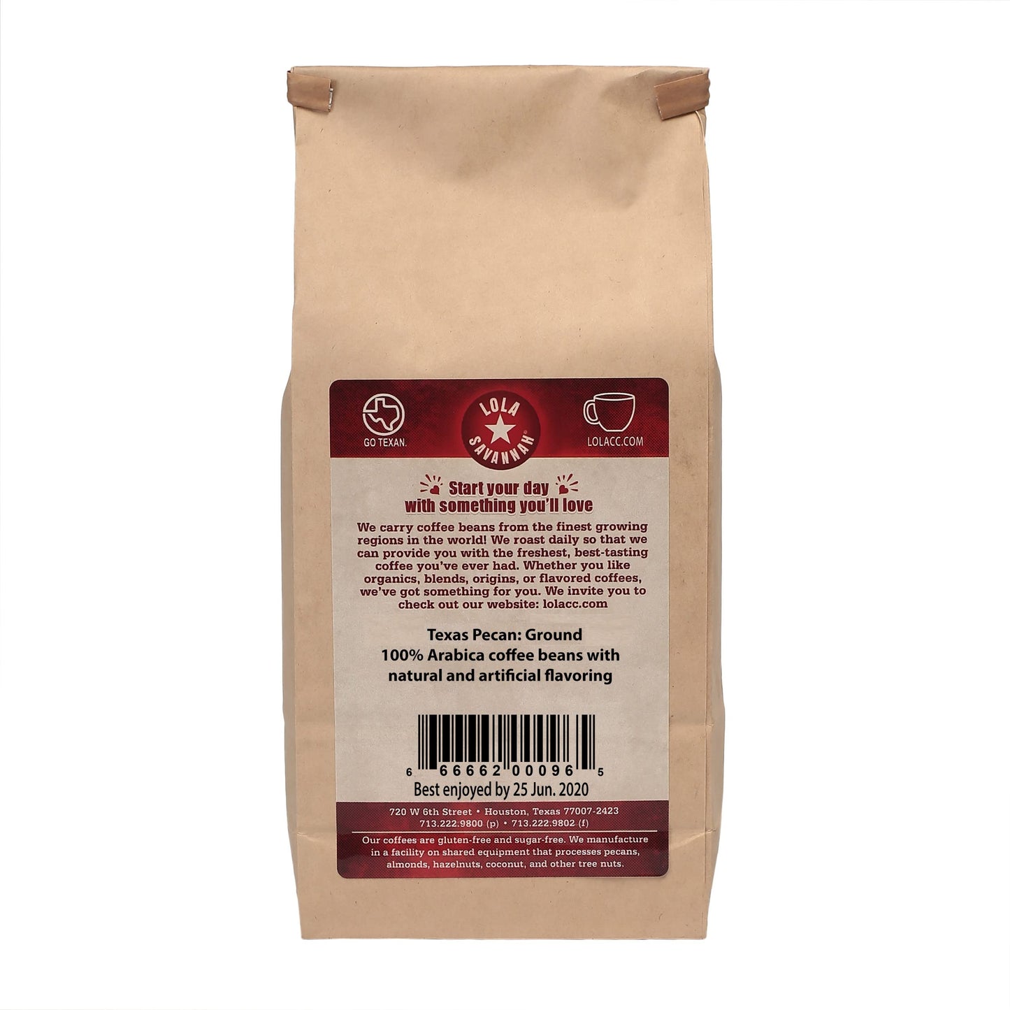 Lola Savannah Ground Coffee - Gourmet Arabica with Roasted Pecan Flavor, Caffeinated, 5lb Bag