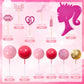 Memovan Hot Pink Girl Cake Topper 31Pcs -Princess Makeup Cake Topper Decoration With Pink Gold Ball Glitter High Heel Lipstick L