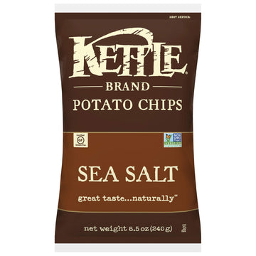 Kettle Brand Potato Chips, Sea Salt, 8.5 Ounce Bags (Pack Of 12)