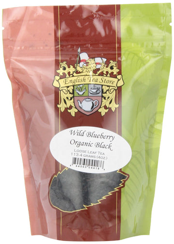 English Tea Store Loose Leaf, Wild Blueberry Organic Black Tea, 4 Ounce