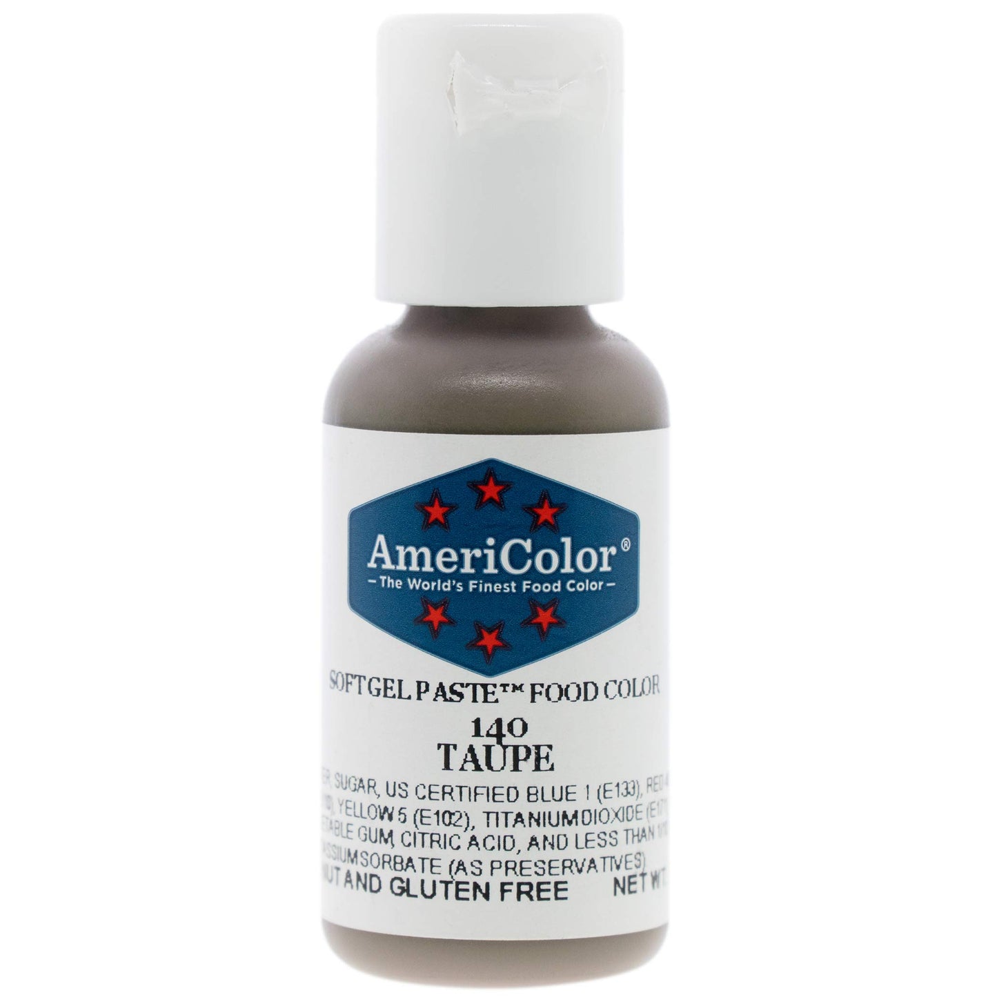 Americolor, Taupe, 0.75 Ounce Bottle, Soft Gel Paste Food Color