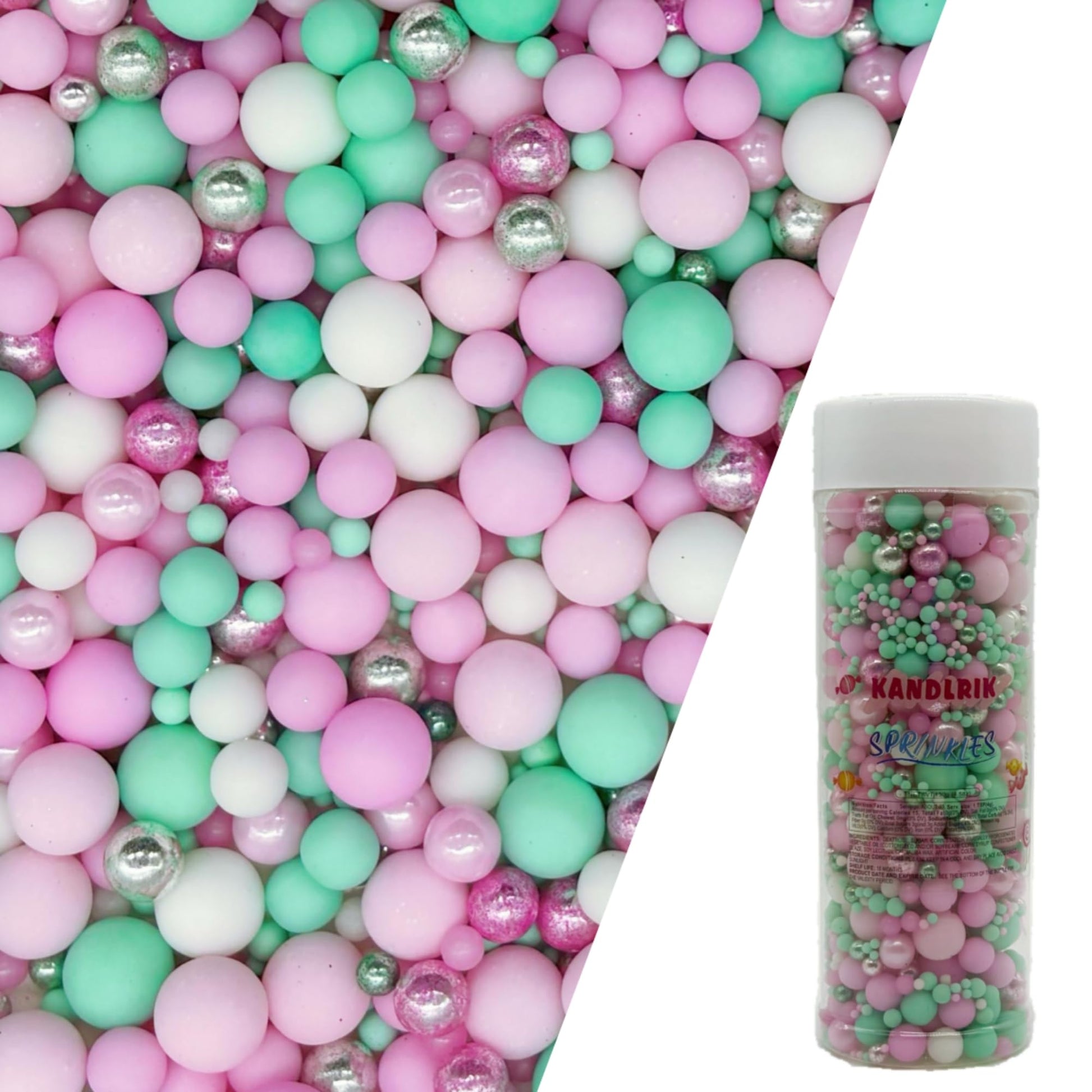 Edible Pink Series & Green Series Sugar Pearls Sprinkles Candy Mix Size Pearls Cake Decorations Cupcake Toppers Decorating Perfe