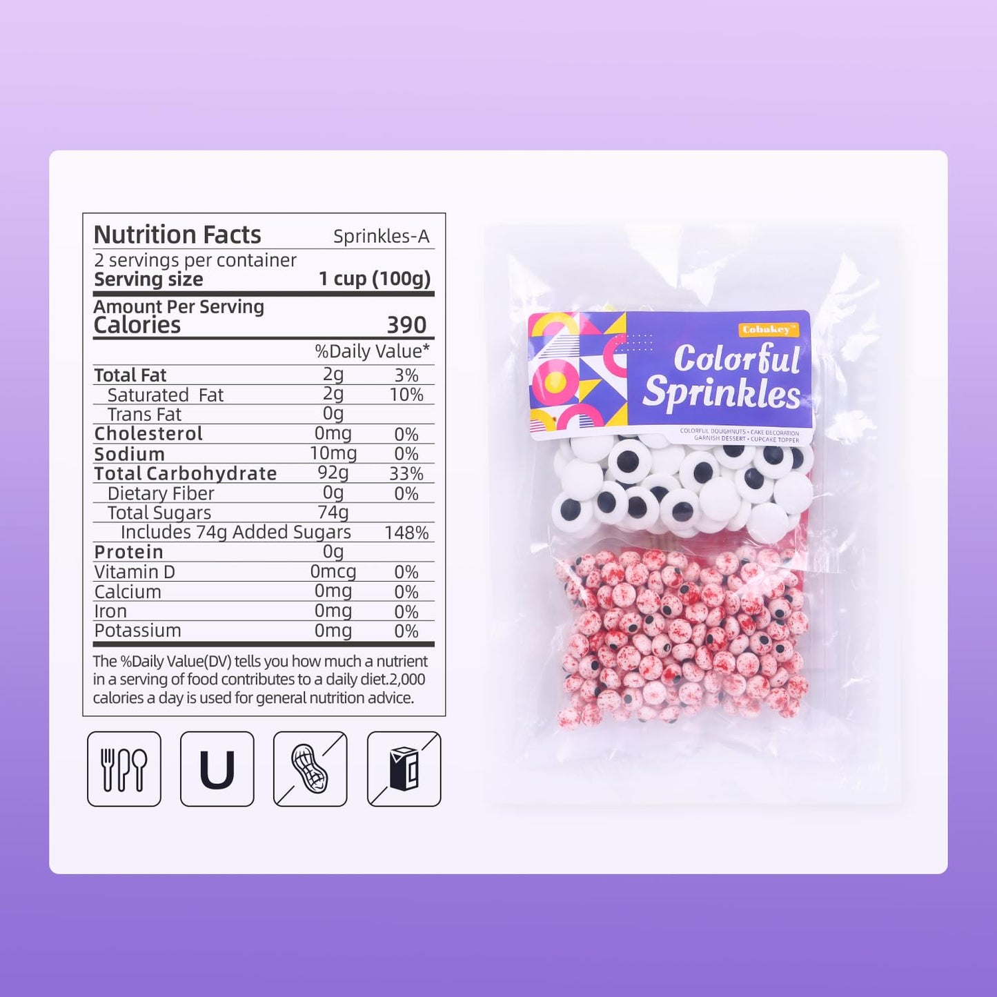 Halloween Bloody Eyeballs Sprinkles For Cake Decorating 7Oz Edible Candy Eyeball For Cupcake Cookies Ice Cream Topper Cake Sprin