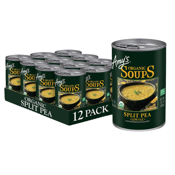 Amy'S Soup, Vegan Split Pea Soup, Gluten Free, Made With Organic Split Peas And Vegetables, Canned Soups, 14.1 Oz (12 Pack)
