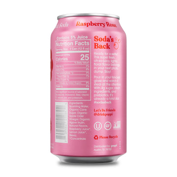 Poppi Sparkling Prebiotic Soda with Apple Cider Vinegar, Raspberry Rose Flavor, 12 Fl Oz, Pack of 12, Model 1-125