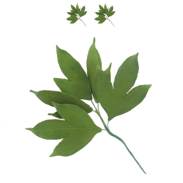 Global Sugar Art Peony Leaf Spray Sugar Cake Flowers, Green, 2 Count By Chef Alan Tetreault