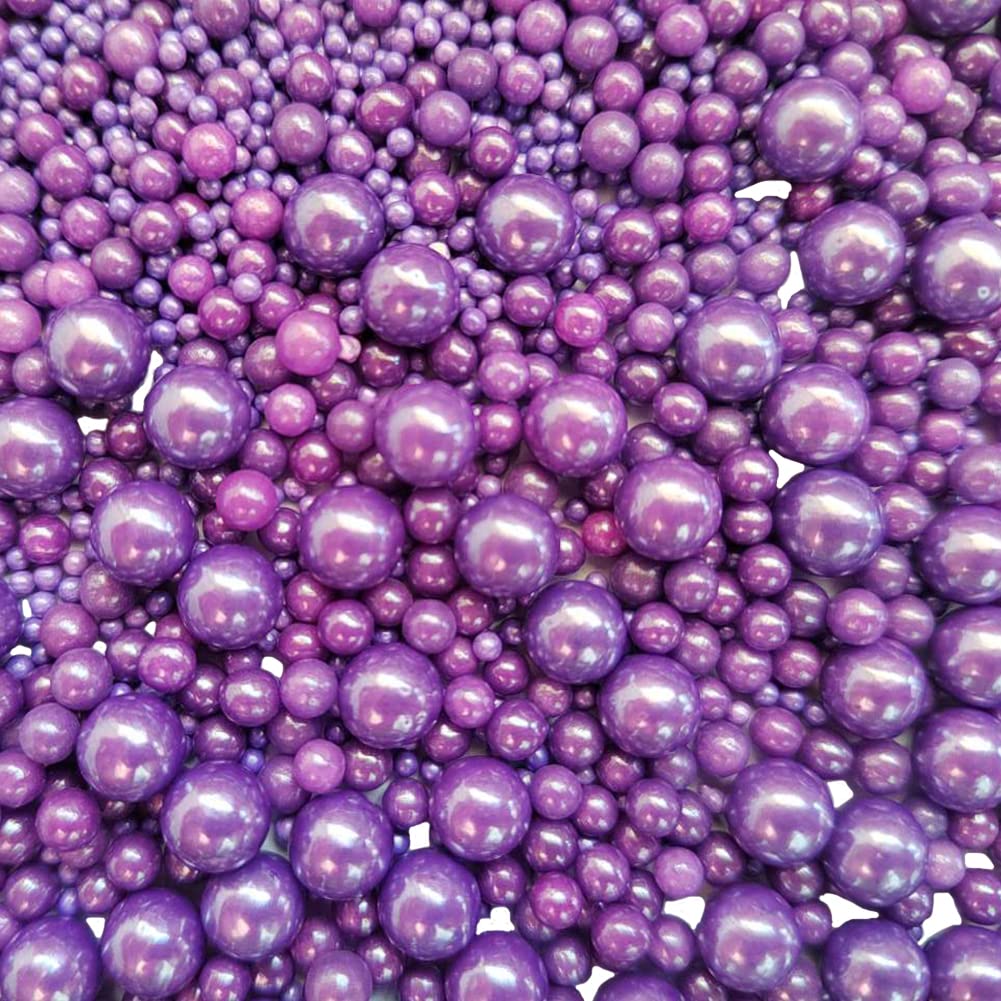 Edible Pearl Sugar Sprinkles Purple Candy Mixing Size Baking Edible Cake Decorations Cupcake Toppers Cookie Decorating Celebrati