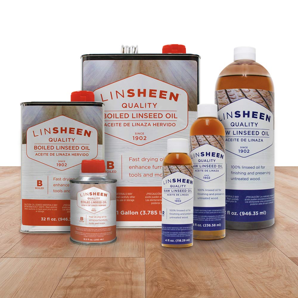 Linsheen Boiled Linseed Oil - Fast Drying Flaxseed Wood Treatment To Rejuvenate, Restore And Condition Outdoor And Indoor Wood F