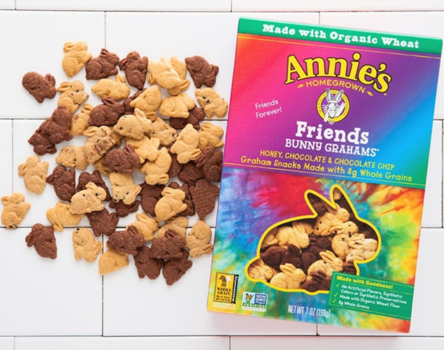 Annies Organic Friends Bunny Grahams - Pack of 20 - Delicious Baked Grahams - Chocolate Chip and Chocolate Honey Flavors - Cert