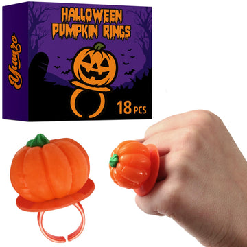 Halloween Candy Ring Pops  18 Pieces of Halloween Hard Candy Individually Wrapped  Perfect Pumpkin Suckers for Trick or Treaters and Party Favors  Ideal Candy Rings for Sharing and Snacking