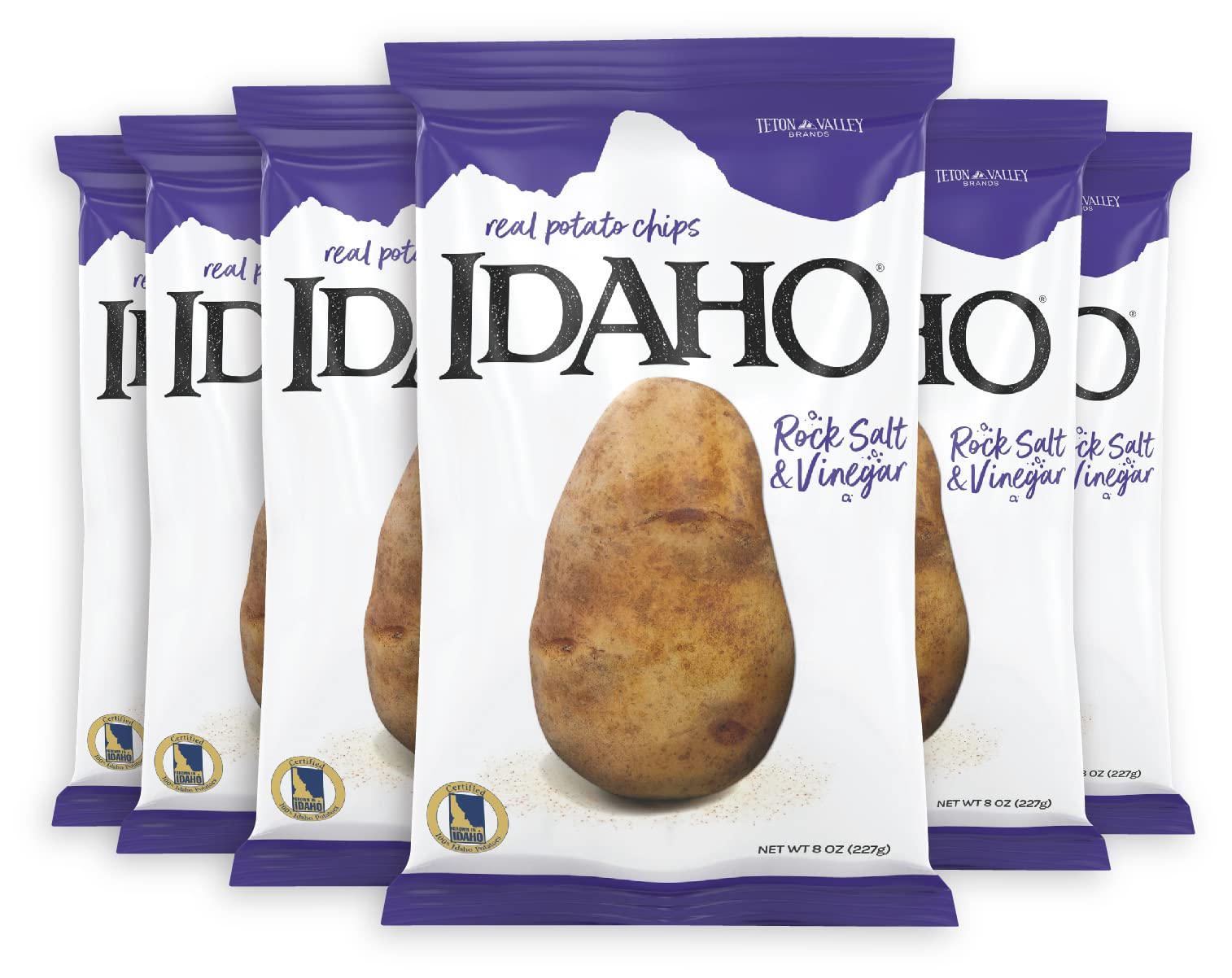 Teton Valley Brands Idaho Kettle Cooked Salt and Vinegar Potato Chips - Snack Chips - Non-GMO Kettle Chips - Kettle Cooked Chips