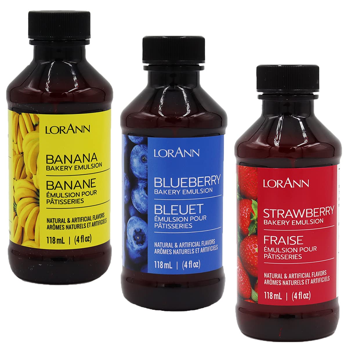 LorAnn Oils Bakery Emulsion Variety Pack, Gluten-Free & Keto-Friendly, 4oz Bottles (Pack of 3)