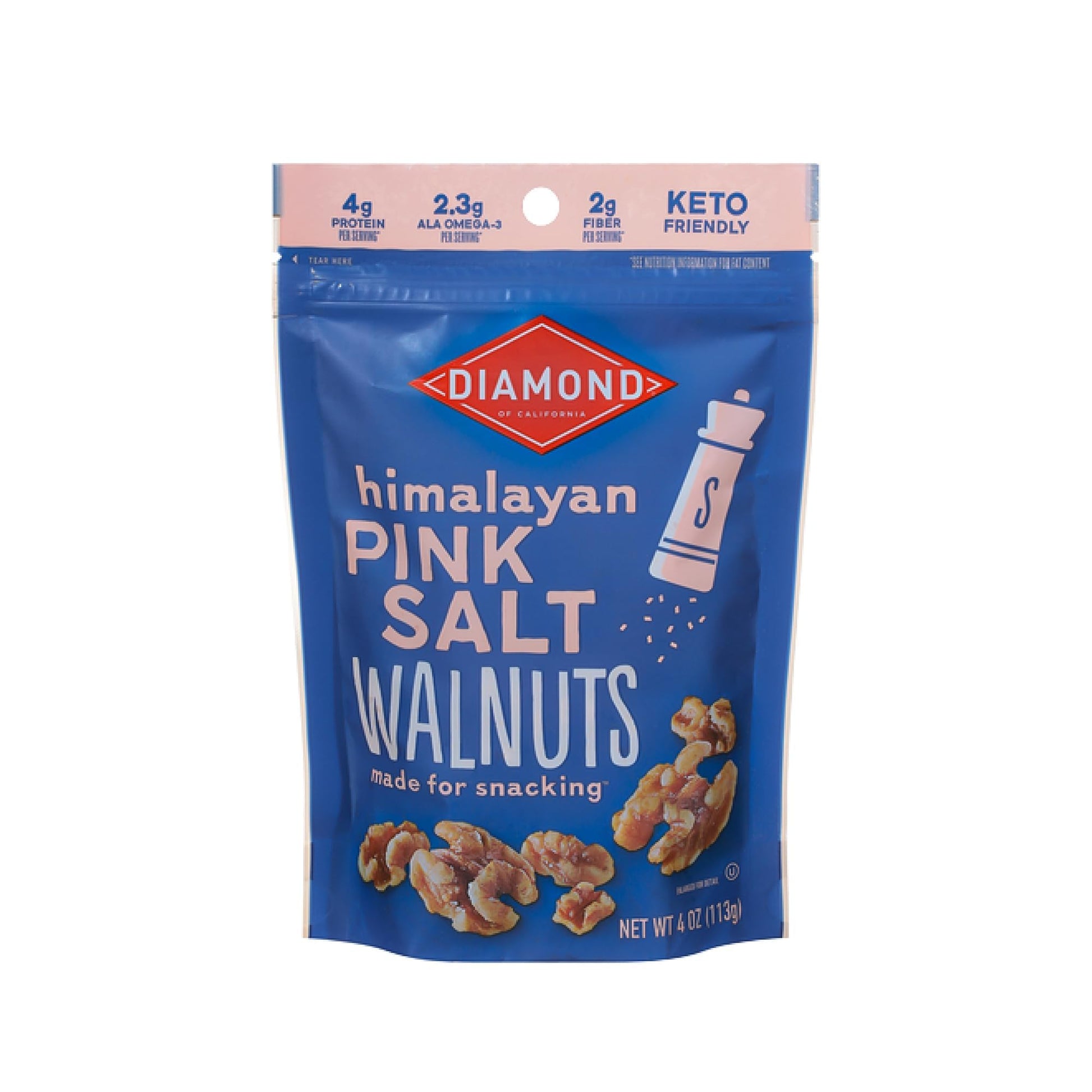 Diamond Of California Himalayan Pink Salt Walnuts, 4 Oz, 1 Pack