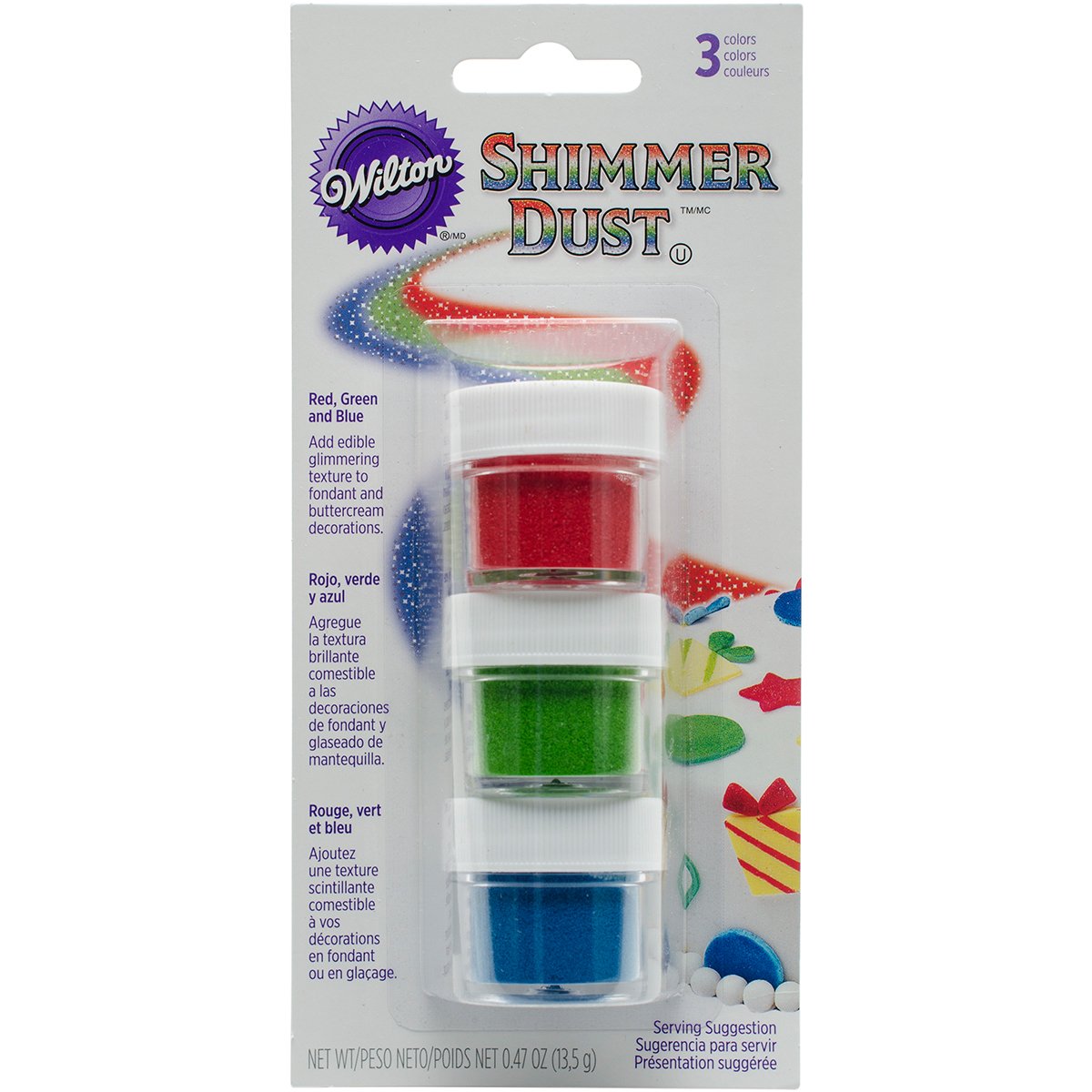 Wilton 703-210 Primary Shimmer Dust Food Decorative, Multicolor