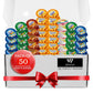 Coffee Creamer Singles Variety Pack – 50 Count – 5 Flavors: Half & Half, Hazelnut, French Vanilla, Caramel, Irish Creme – Non-Refrigerated Mini Creamers For Home, Office, Coffee Bar, Gifts