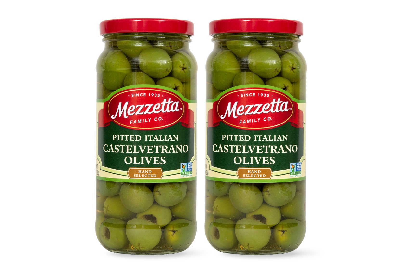 Mezzetta Pitted Italian Castelvetrano Olives | Non-GMO, Gluten Free, Keto, Vegetarian | 8 Ounce Drained Weight (Pack of 2)