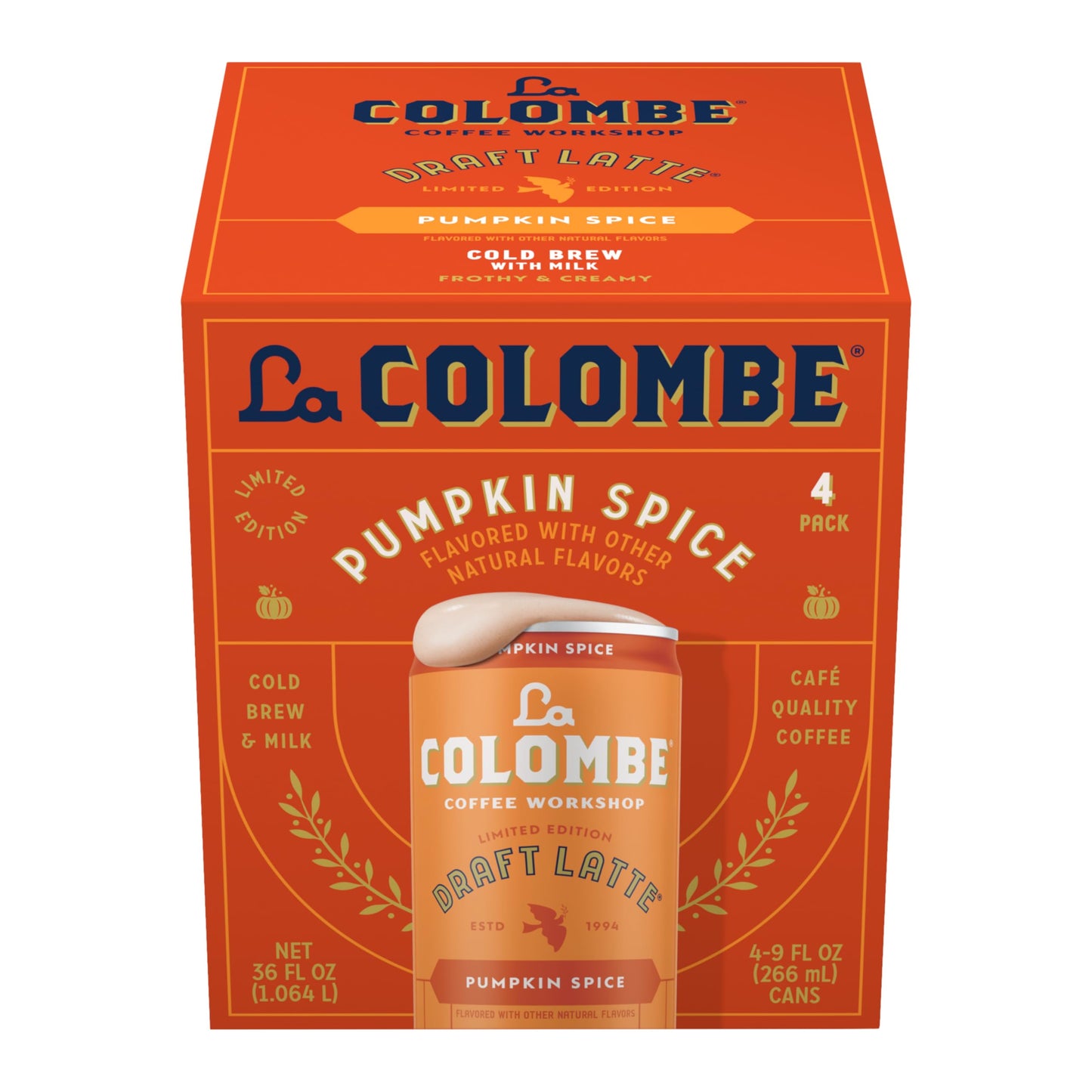 La Colombe  Coffee Draft Latte Pumpkin Spice  4 Count  9 Fl Oz