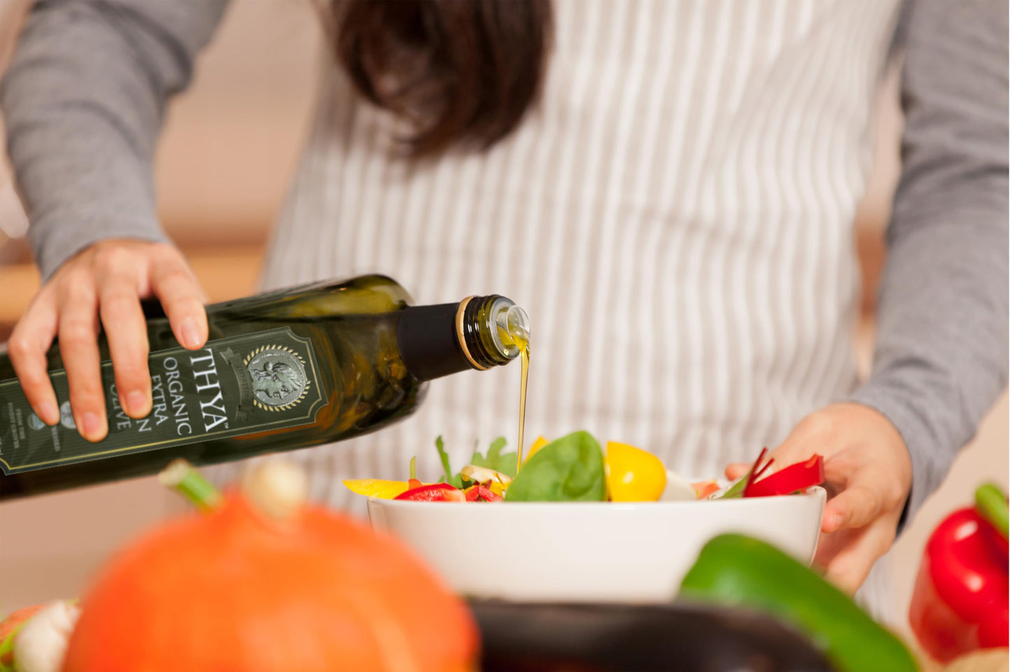 Usda Organic Extra Virgin Olive Oil By Thya, First Cold Pressed, Single Source, Unblended, Natural, Non-Gmo Evoo For Salad, Cook