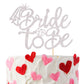ZHUOWEISM Bride to Be Cake Topper, Glitter Ring Design, Silver, Small
