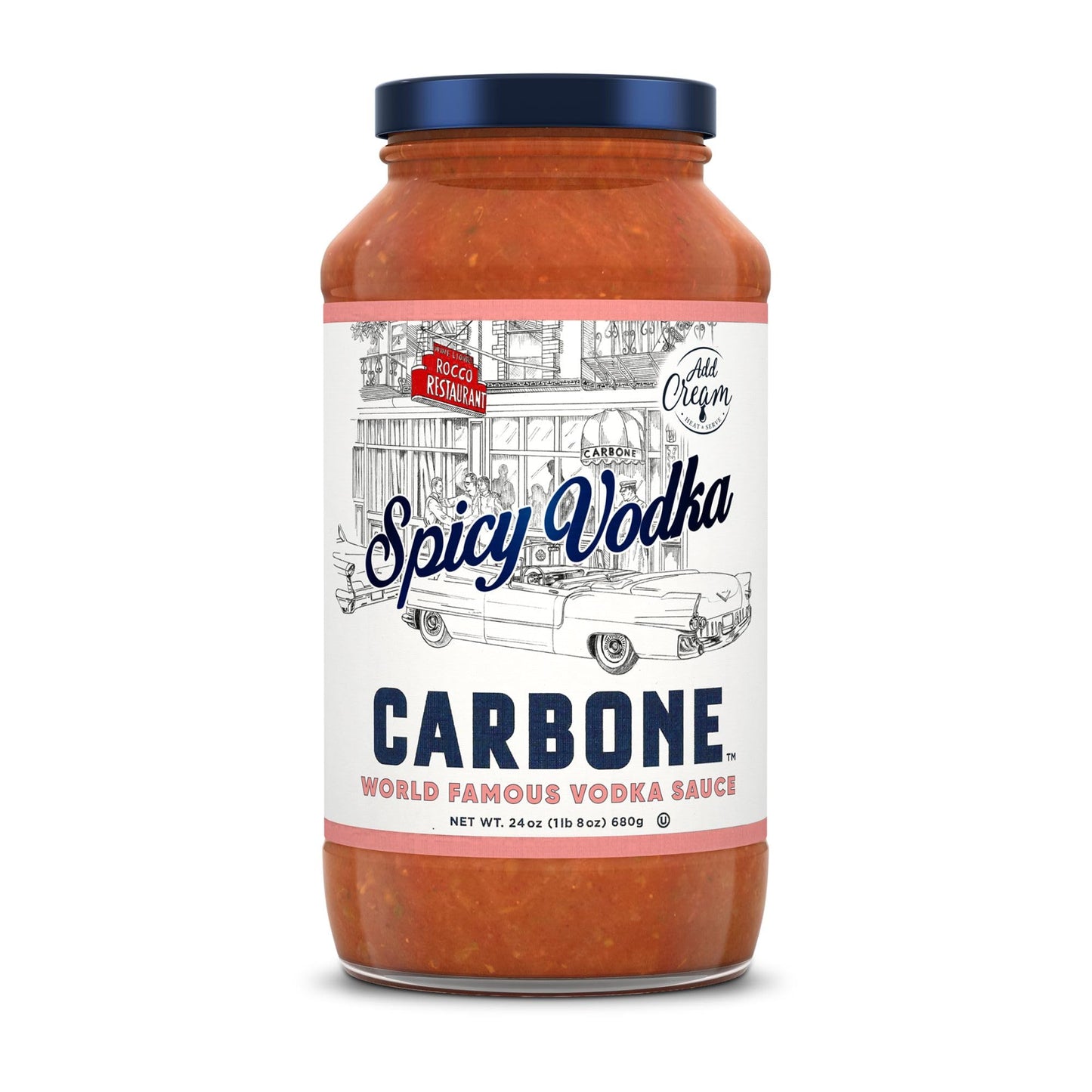 Carbone Spicy Vodka Pasta Sauce | Vegetarian, Gluten Free, Low Carb | 24 Fl Oz