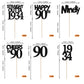 Rssta i Cupcake Toppers 24 Pack, 90th Birthday Decorations, Black Paper, Model XM236-black 90th