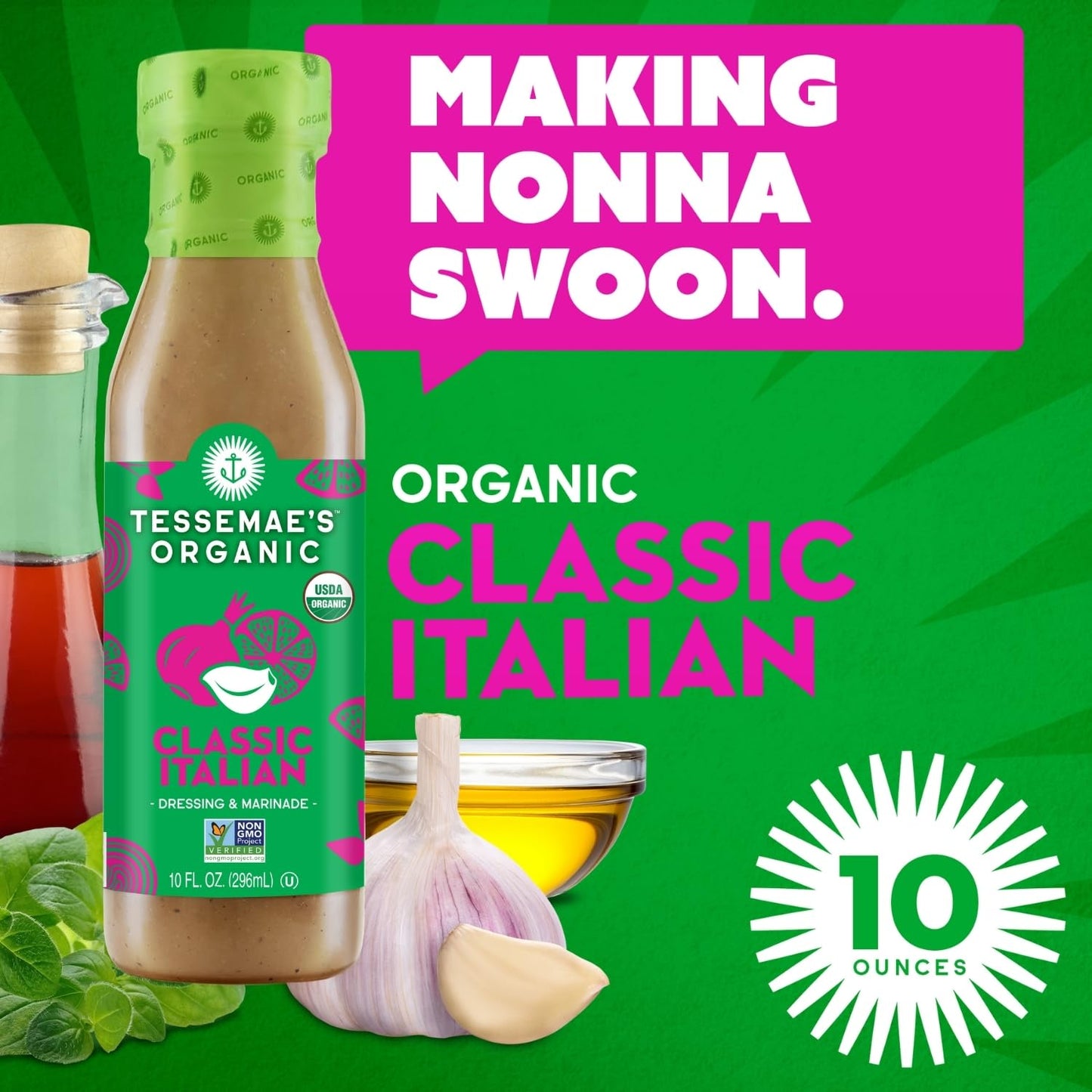 Tessemaes All Natural Salad Dressing - Classic Italian, 6-Pack, Natural Flavors