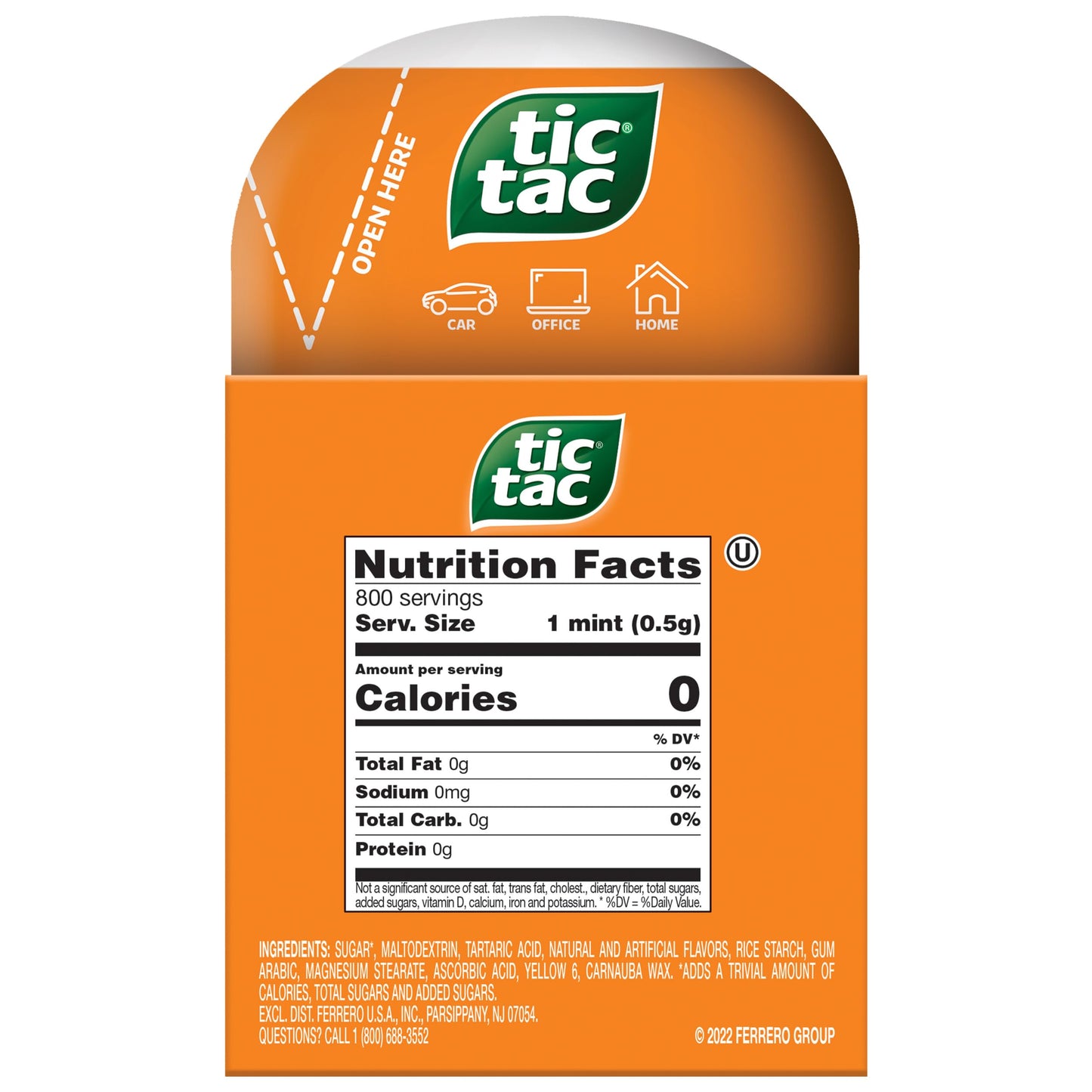 Tic Tac Orange Flavored Mints, 4 Pack, 3.4 oz Each, On-the-Go Refreshment, Model TIC00633