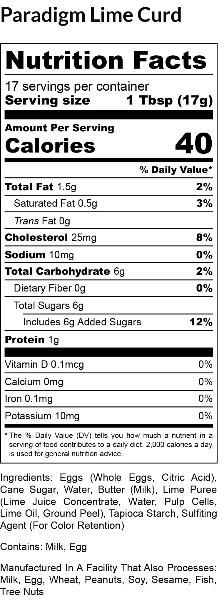 Paradigm Foodworks Lime Curd, 10 Ounce