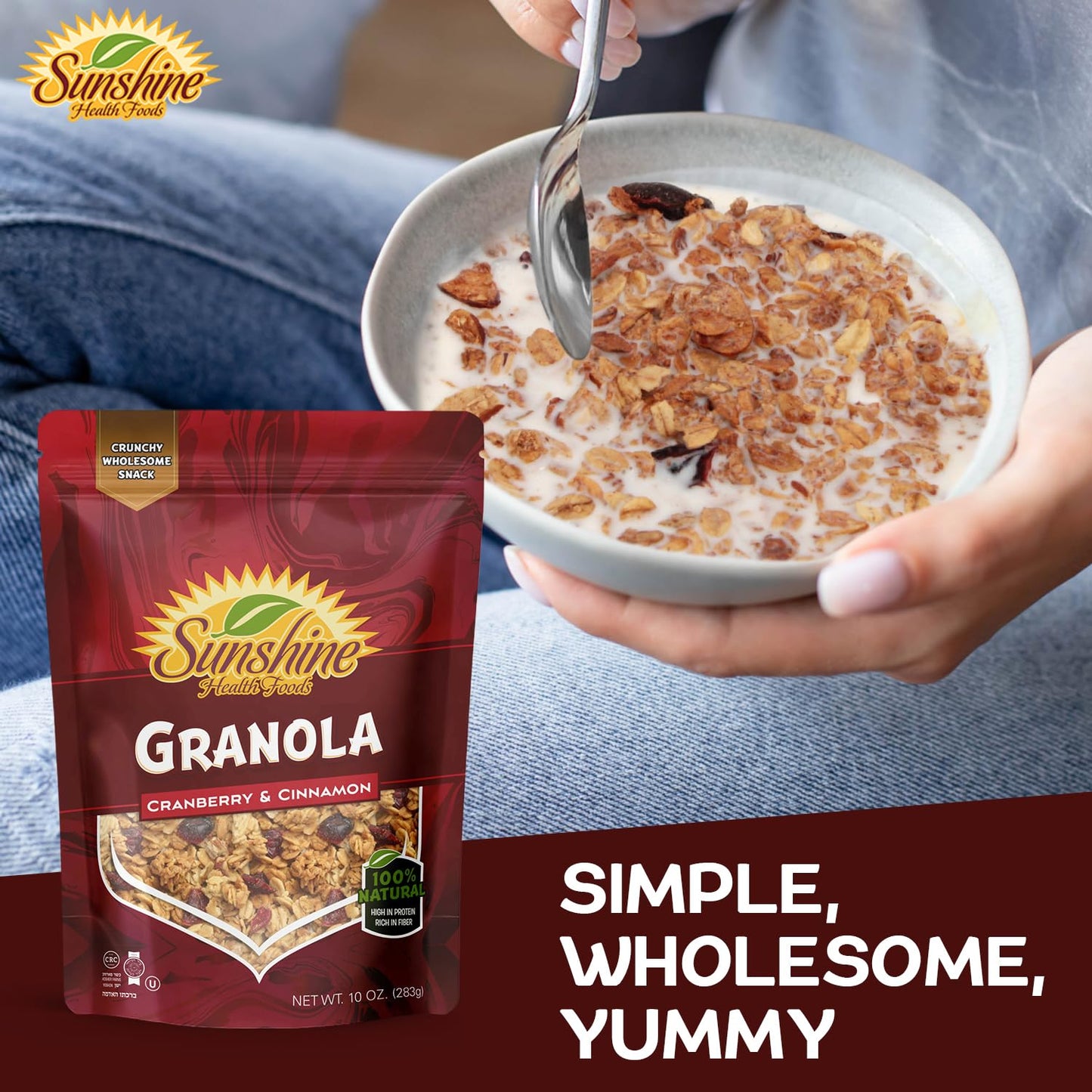 Healthy Granola Cereal, Delightfully Crunchy Granola Cranberry And Cinnamon Flavor, Ideal Granola For Yogurt Or Enjoy With Milk,