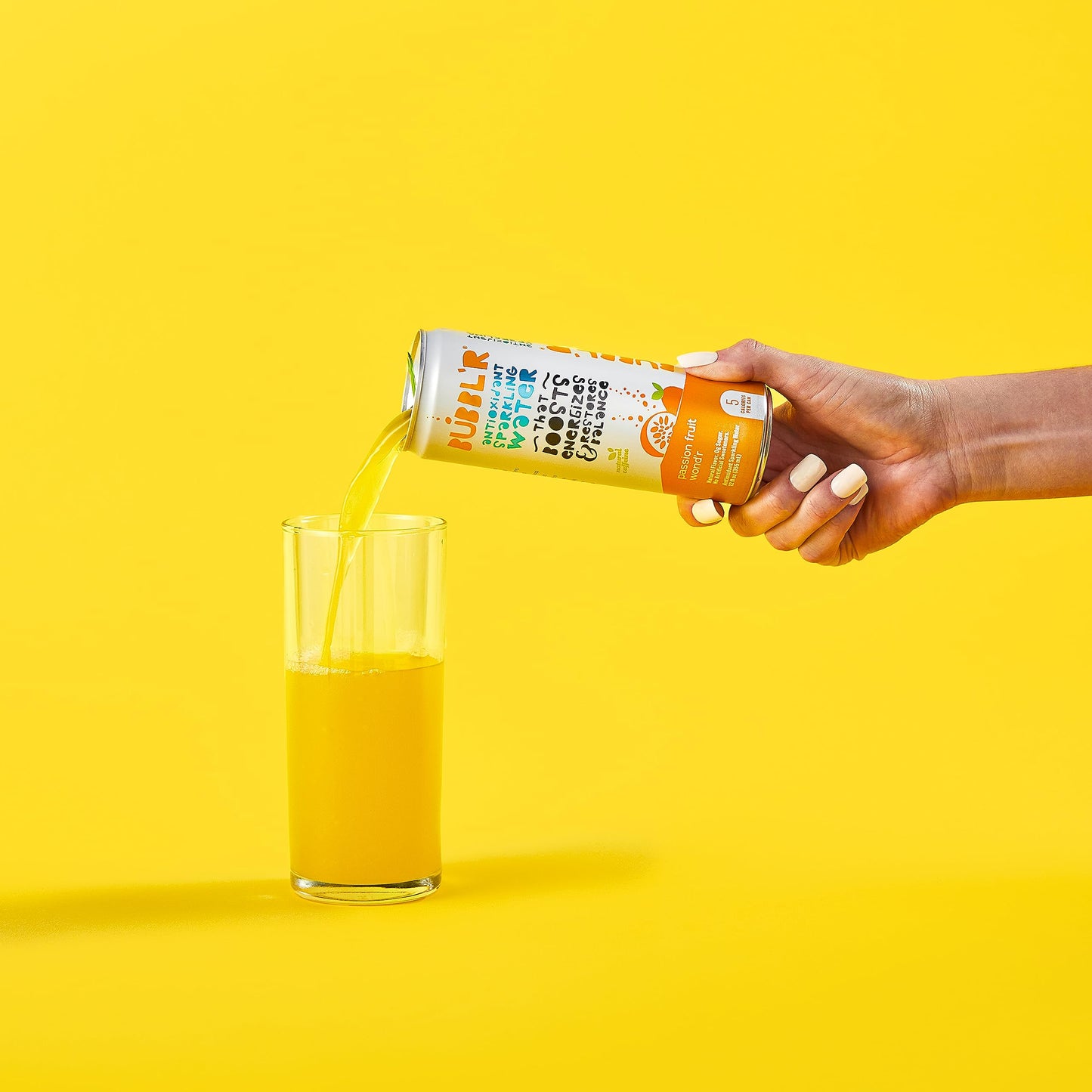 Bubblr Antioxidant Sparkling Water, Passion Fruit, 12 Fl Oz Cans, 12 Count, 0g Sugar, Gluten Free, All Natural Flavors