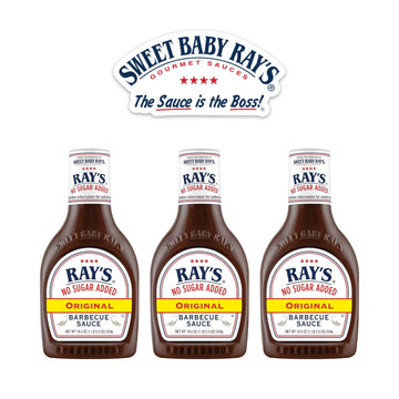 Sweet Baby Rays No Sugar Added Bbq Sauce - Original Flavor, 18.5 Oz. (Pack Of 3) - Delicious And Sweet Without The Added Sugar F