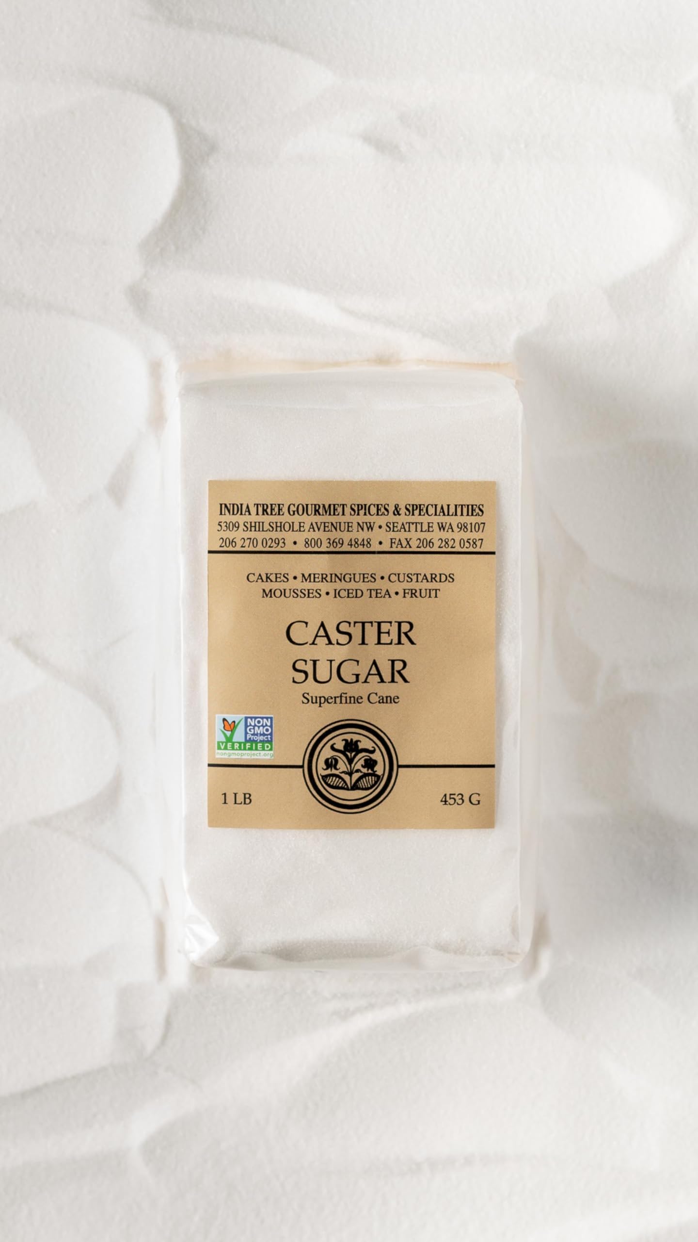 India Tree Caster Sugar, 1 lb (Pack of 4) - Fine Granulated Sugar for Baking and Cooking