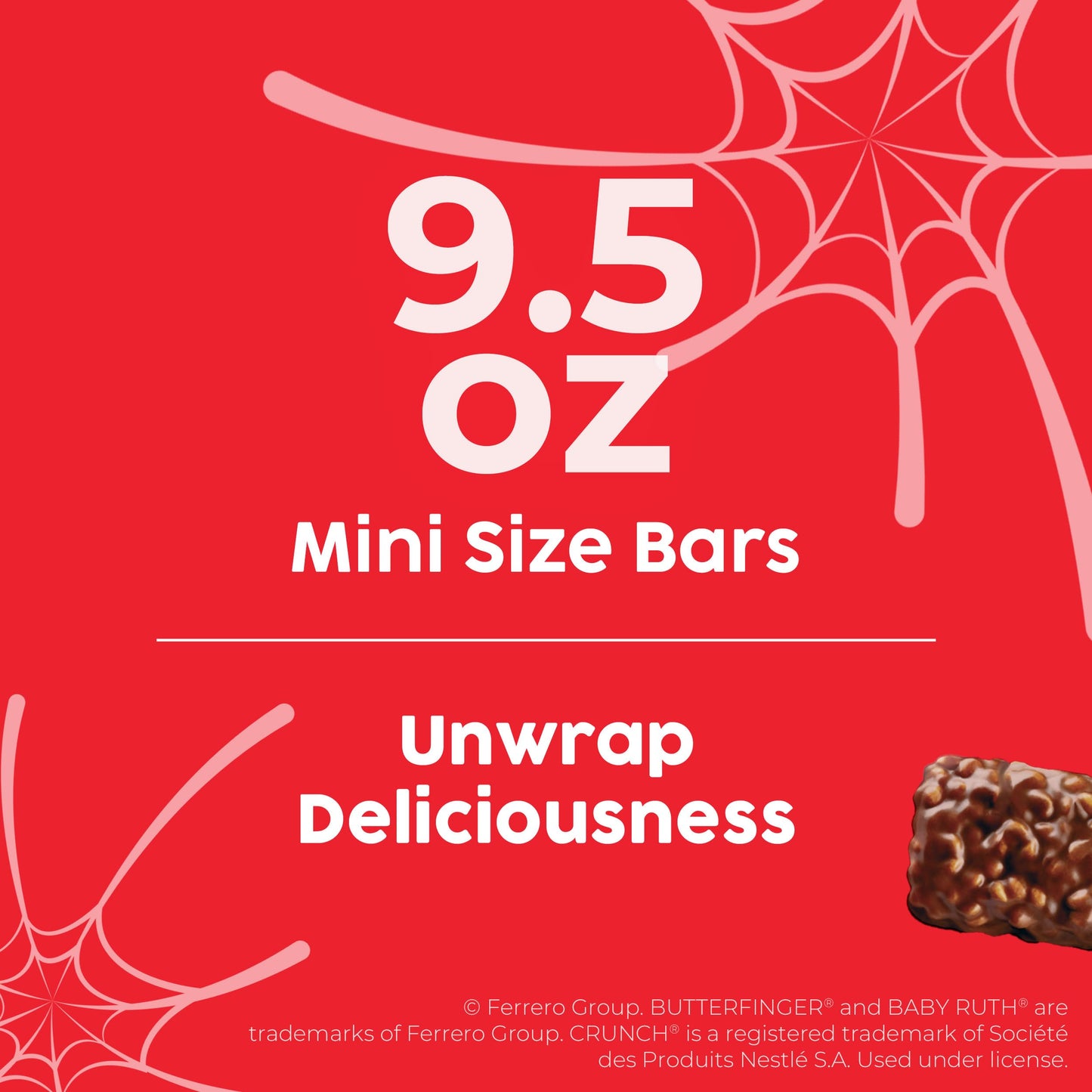Butterfinger, CRUNCH and Baby Ruth Minis, Assorted Candy Bars, Great for Gifting and Sharing, Bulk Variety Pack, 9.5 oz