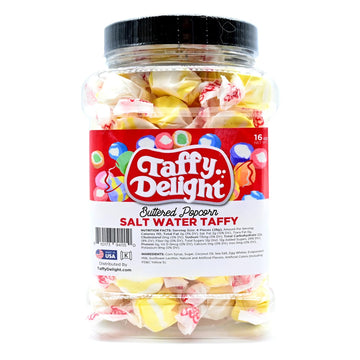 Taffy Delight Salt Water Taffy (16oz, Buttered Popcorn)