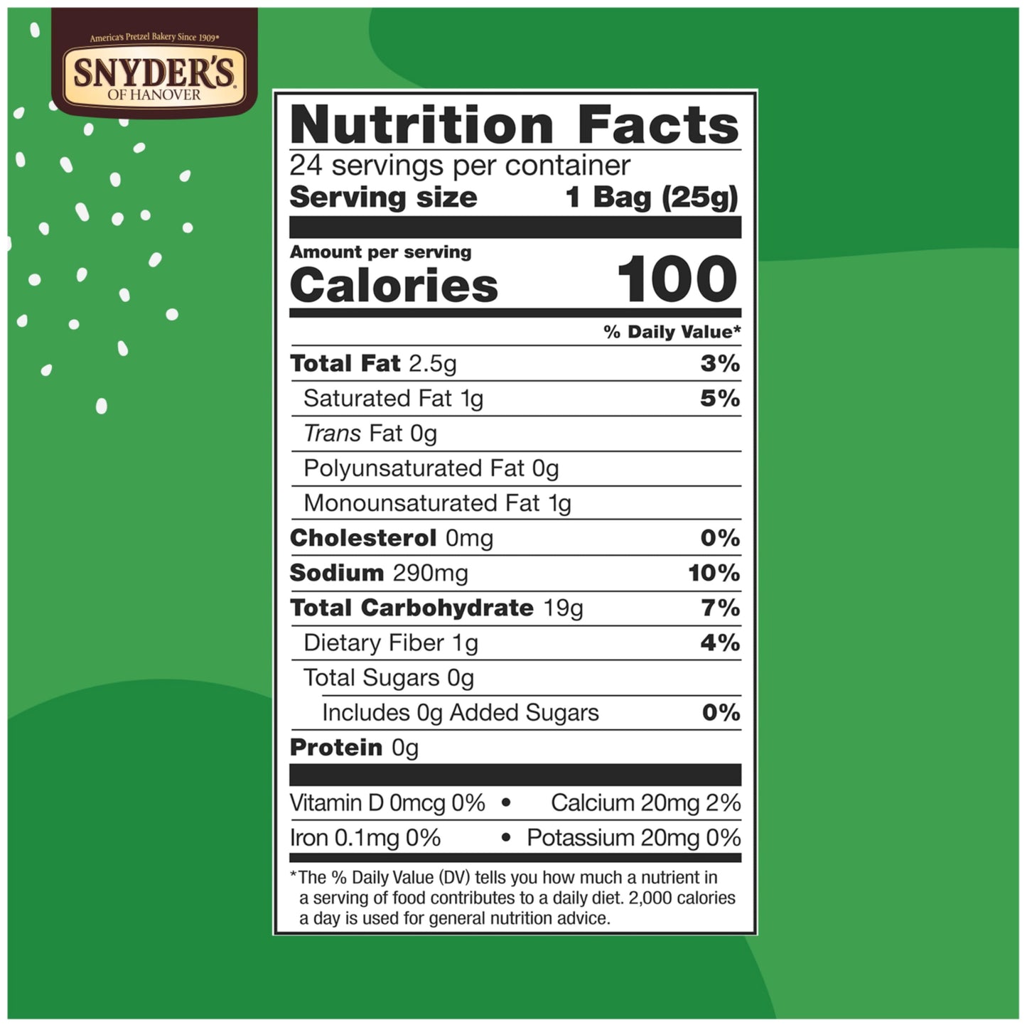 Snyders of Hanover Gluten Free Pretzel Sticks, 100 Calorie Individual Packs, 24 Ct