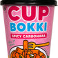 CupBokki Korean Tteokbokki Rice Cakes, Spicy Carbonara Flavor, 6 Pack - Authentic Korean Rice Cake Jjajang from the Korean Bros