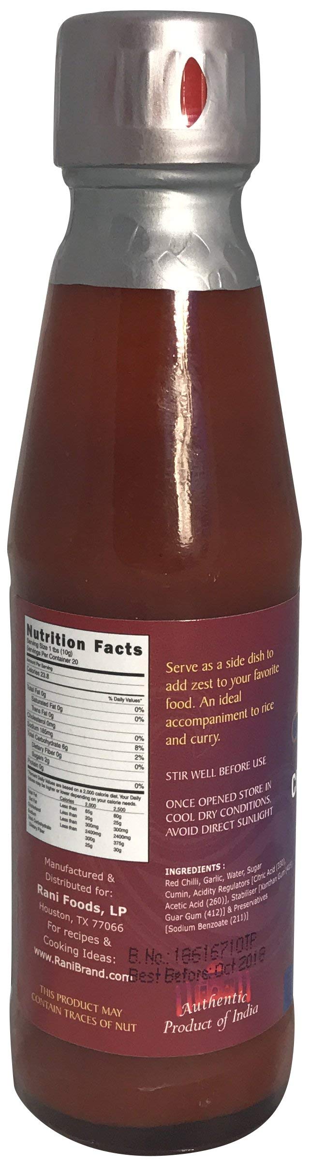 Rani Chili Garlic Sauce 7Oz (200G) Glass Jar, Vegan, Perfect For Dipping, Savory Dishes & French Fries! ~ Gluten Free | Non-Gmo