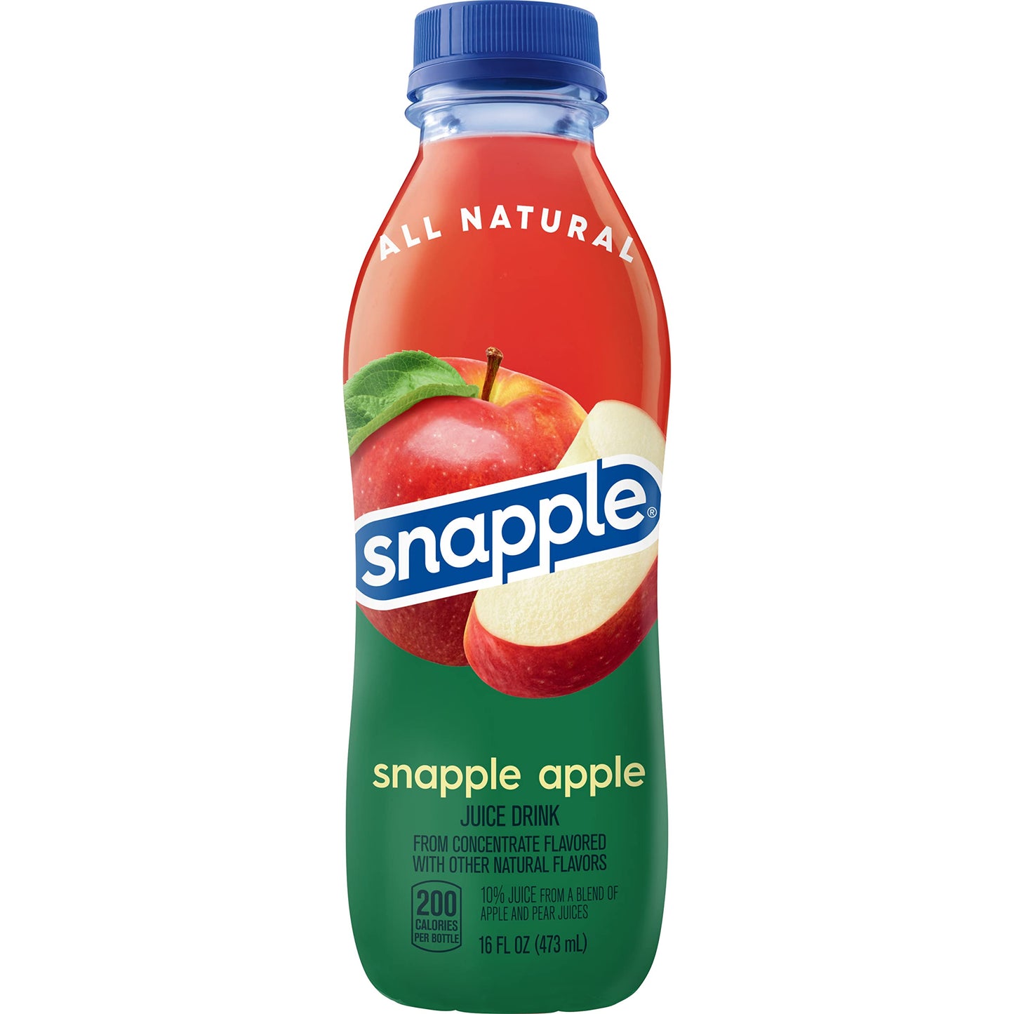 Snapple Apple Juice Drink, 16 fl oz recycled plastic bottle, 6 pack
